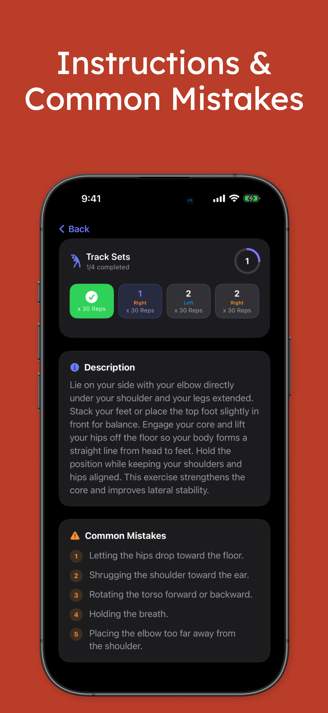 Daily guided workouts screen